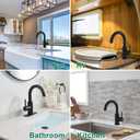 VOTON Bar Sink Faucet, Bathroom Kitchen 360 Rotatable Faucet, Matte Black Single Hole Bathroom Faucets Modern Small Mini Kitchen Bath Utility Vanity Outdoor Lavatory Faucets