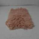 MOOX Mongolian Lamb Fur Pillow Covers Lumbar Throw Sheepskin Pillow Case Genuine Wool Fur Tibetan Accent Living Room Bedroom Decorative Cushion Cover (12 x 20inch Pink)