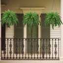 FOREST PRINCE 45" Fake Ferns, Realistic Large Artificial Bush Plants, 2 Artificial Boston Ferns with 59 Fronds for Outdoors Planter Indoor Home Garden Porch Decor