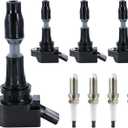Set of 4 Ignition Coil Packs & Iridium Spark Plugs Compatible with Hyundai Sonata Tucson Santa Fe Sport 2.0L 2.4L, Compatible with Kia Sorento Sportage Optima Sorento 2.0L 2.4L, Replaces # UF764 93175