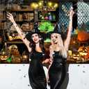 Mocsicka Halloween Magic Photography Backdrop Mid Century Vintage Witches Halloween Party Background Spooky Retro Witch Halloween Birthday Party Decorations Photo Booth Props (8x6ft)