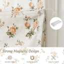 StangH Cordless Linen Floral Roman Shades, Magnetic Easy Handle Window Blind with Privacy Vintage Cottage Oak Yellow Rose Printed Blind for Home Office Nursery, W 32 x L 64, 1 Panel
