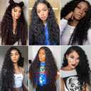 Lace Front Wigs Deep Wave Human Hair Pre-Plucked Wigs For Black Women, Artificial Wigs Heat Resistant Synthetic Deep Wave Curly Virgin Hair Closure（ 26 Inch ）