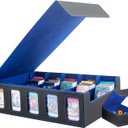 Trading Card Storage Box, 3800+ Capacity with Removable Magnetic Cover and Commander Display for MTG Sports Cards, Includes 5 Top Loaders, 5 Plastic Card Stoppers, 51 Color Dividers, 1 Dice Box