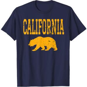 Distressed California Golden Bear T-Shirt, Small