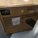 Medline Lightweight Foldable Transport Wheelchair with Handbrakes and 12-Inch Wheels, Red Frame, Black Upholstery