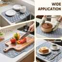 Silicone Dish Drying Mat for Kitchen Counter, Non-Slip Draining Mat Kitchen Drain Mats for Counter, Dish Drying Pad with Drain Lip for Kitchen Undercounter Sink (Gray, 15.7"x12.6")