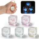 Civaner 5 Pack Stress Cube Fidget Toys Glow in the Dark Heart Stress Balls Sensory Fidget Toy for Anxiety Relief for Classroom Prizes Party Favors End of Year Back to School Gifts