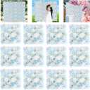 FUHSY 3D Flower Wall Backdrop 12 Packs 15x15 Inch Blue Artificial Flower Wall Decor Flower Panels Floral Backdrop for Anniversary Bridal Baby Shower Party Rose Wedding Photo Background