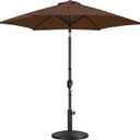 Yaheetech 9FT Patio Umbrella with 22lb Umbrella Base Included, Outdoor Market Umbrella with Push Button Tilt, Crank and Sturdy Ribs, Outdoor Yard Sun Shade w/Stand Heavy Duty Brown
