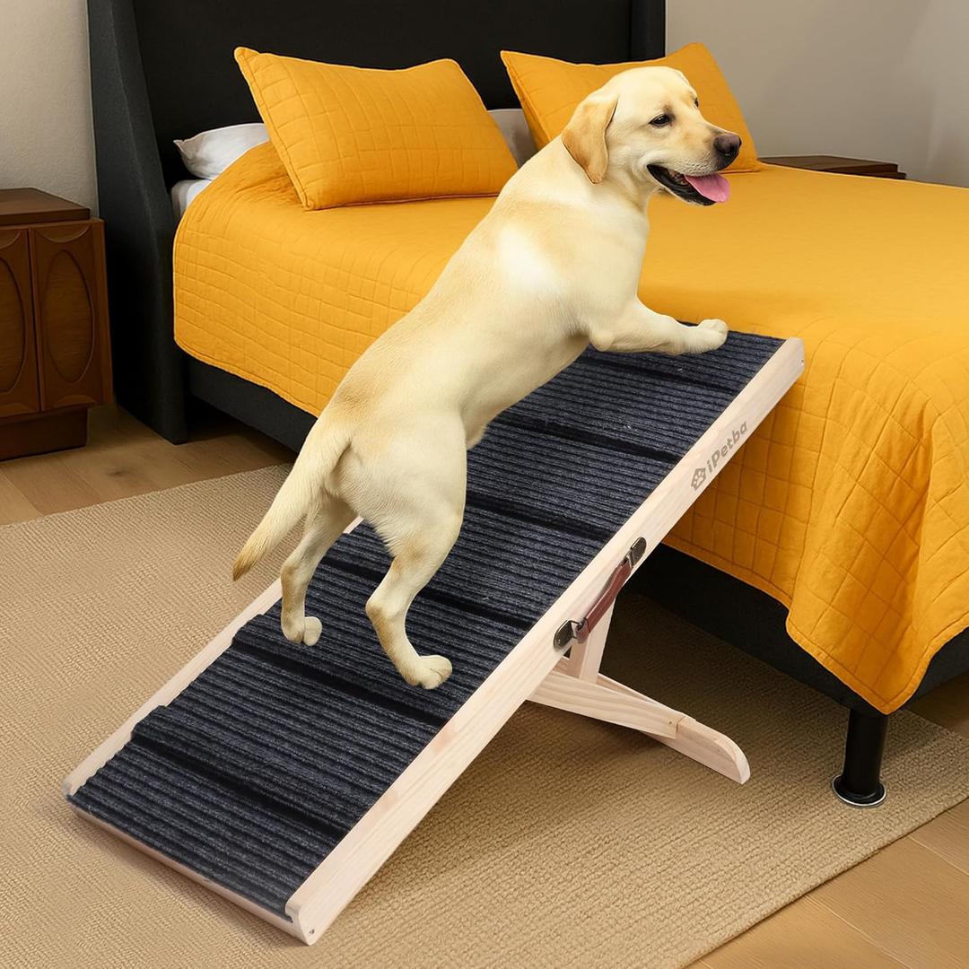 Dog Ramp for Bed Couch Folding Pet Ramps for Small Medium Dogs to Get on Bed, Up to 70 lbs, Adjustable Height 24, 43.3" Long Dog Ramp for Bed Couch Folding Pet Ramps for Small Medium Dogs to Get on Bed, Up to 70 lbs, Adjustable Height 24, 43.3" Long
