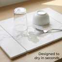 Selegna Stone Drying Mat for Kitchen Counter, Diatomite Stone Dish Drying Mat & Kitchen Sink Mat, Quick-Dry Diatomaceous Earth Counter Mat, Collapsible Tri-Panel Design