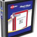 Avery Flexi-View 3 Ring Binder, 1.5 Inch Round Rings, 1 Black Binder (17637)