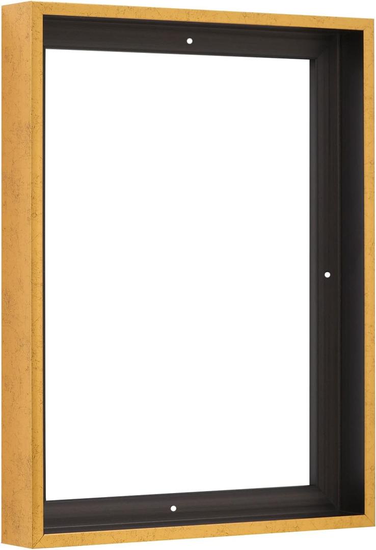 Pixy Canvas Floater Frame 6x8 for 1.5 inch Deep Canvas Paintings/Canvas Prints/Wood Canvas Panels/Wall Art/Wall Decor/Home Decor/Artwork (Rustic Gold, 6 x 8 inch, Portrait)