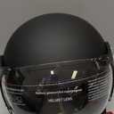 3/4 Motorcycle Helmets Retro Open Face Vespa Scooters Helmet with Clear Visor for Men and Women- DOT Approved (Medium, Matte Black)