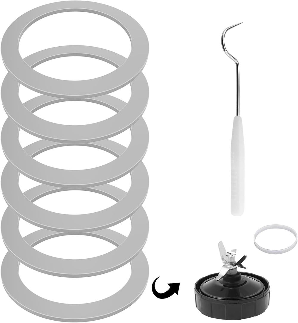 6 Pcs Blender Sealing Gasket with Tool, O-Ring Rubber Seal Blender Replacement Parts Accessories Compatible with Os*terizer and Os*ter Blender Models