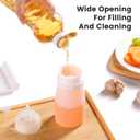 Mrsdry Condiment Squeeze Bottles, 12 oz Silicone Squeeze Bottles For Sauces, Leak Proof Condiment Containers with Extra Interchangeable lid, Easy Squeeze for Oil, Honey & Dressings, BPA FREE (4 Pack)
