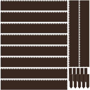 Therwen 10 Pieces Steel Landscape Edging with 10 Clips, 40 x 6 Inch Steel Garden Edging Border Landscape Edging Metal Landscape Edging Metal Edging for Landscaping Lawn Yard (Brown)
