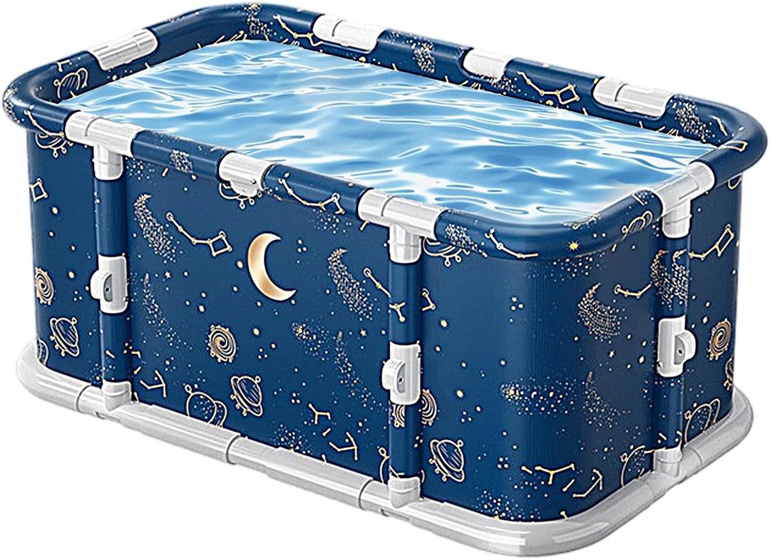 Simcat 45" Large Portable Foldable Bathtub Adult, Separate Family-Friendly SPA Therapy Tub Soaking, Hot SPA & Ice Bath Tub(45.3x21.6x16.7)