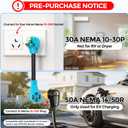 CircleCord NEMA 10-30P to 14-50R EV Charger Adapter Cord Compatible with Tesla Model 3/S/X/Y, 30 Amp Dryer to 50 Amp EV for Level 2 Charging, ETL Listed (Not for RV or Dryer)