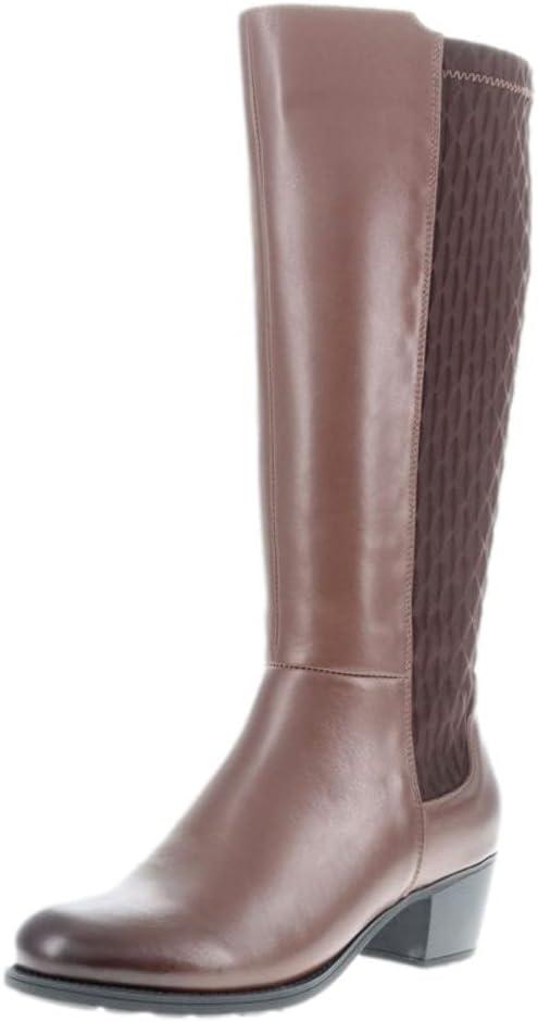 Propet Womens Talise Round Toe Zippered Casual Boots Knee High Mid Heel 2-3" - Black (7.5 Wide, Brown)