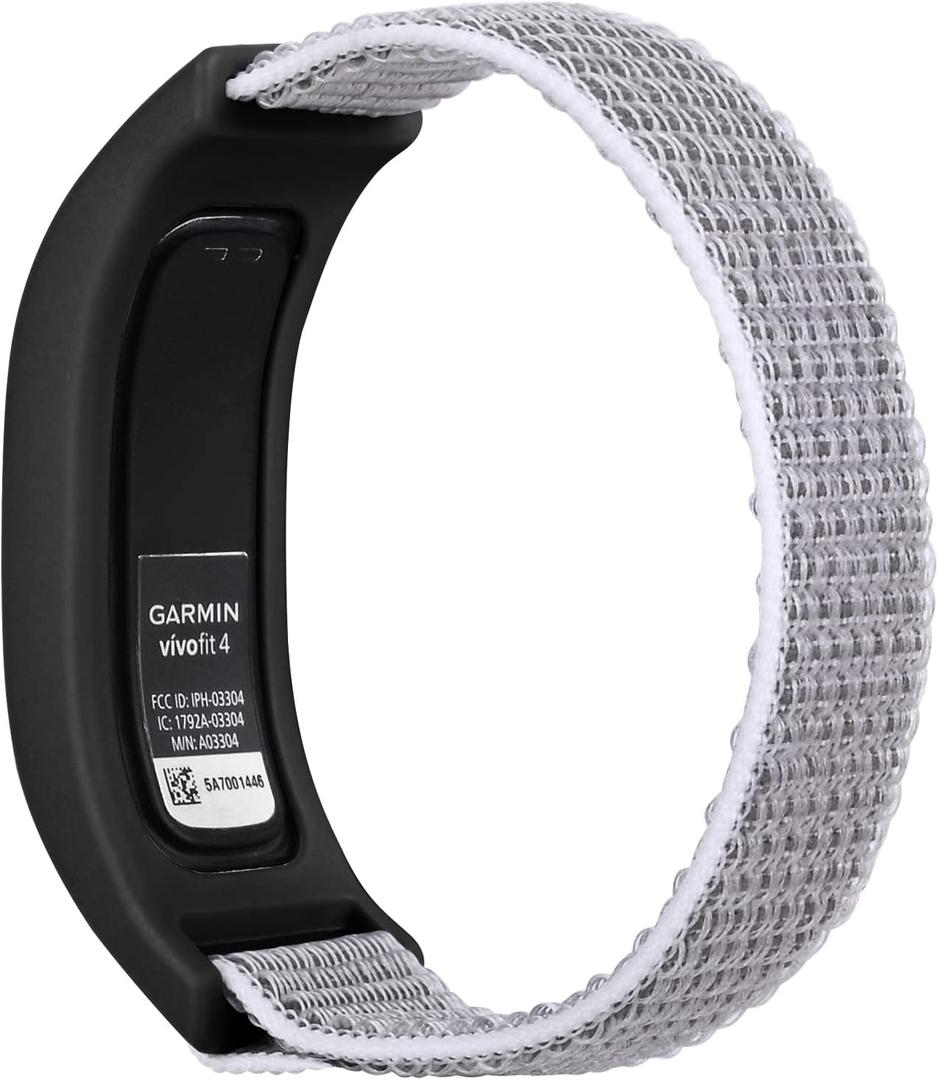 Sport Mesh Nylon Bands Compatible with Garmin Vivofit 4 tracker Replacement Bands with Case (M(5.1-7.9inch), Seashell)