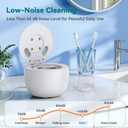 Dental Ultrasonic Retainer Cleaner Machine: 45kHz Dental Cleaning Pod for Denture, Mouth Guard, Night Guard, Aligner, Braces, Toothbrush Head & Jewelry, UV Cleaner with Digital Timer & 4 Modes, White