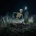 2-Pack Life Size Easy to Pose 5.4FT Skeleton Halloween Decoration