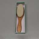 Natemia Wooden Baby Hair Brush - Natural Goat Hair Bristles - Gentle Soft Bristles for Scalp Massage - Cradle Cap Comb for Flake Removal - For Baby Grooming Kit & Toddler Hair Brush