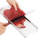 Beef Jerky Slicer Kit,Stainless Steel,Adjustable Thickness,Uniform Slices,Include Cutting Board & 14-Inch Slicing Knife,Thin Meat Slicer Kit for Chefs & Home Kitchens