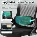 Fizzin Ergonomic Office Chair, 400 LBS Computer Chairs with Adjustable Lumbar Support, Breathable Mesh Desk Chair Ergonomic with Thickened Cushion, Comfy Home Office Desk Chair (Black)