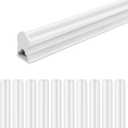 LightingWill 10 Pack LED Shop Light 4FT, Warm White 3000~3500K, 20W, Linkable T5 Integrated Fixture, Utility LED Ceiling Light and Under Cabinet, Corded Electric with Built-in ON/Off Switch