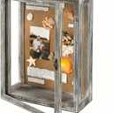 11x15 Shadow Box Frame, Solid Wood Memory Box Display Case with Magnetic Closure Door & Acrylic Glass for Keepsakes,Medals, Photos,Vintage Grey-White