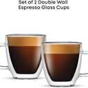 JoyJolt Savor Double Wall Insulated Glasses Espresso Mugs (Set of 2) - 5.4-Ounces