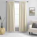 DONREN 84 Inches Length Curtain Panels - Light Reducing Thermal Insulated Solid Blackout Curtains/Panels/Drapes for Living Room (Set of 2, 60 inches by 84 Inch, Light Beige)
