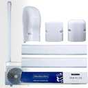 DuctlessAire Mini Split Line Set Cover Kit - Paintable Lineset Cover - Line Set Covers for Ductless Air Conditioner, Mini Split AC/Heating System, HVAC, Central AC Unit, Heat Pump (White, 3" x 7.5 ft)