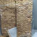 Handwoven Slim Laundry Hamper with Lid, Narrow Wicker Laundry Basket, Natural Water Hyacinth Basket and Handleswith Removable Liner Bag & 2 Mesh Bags (Natural with Lid, 55L)