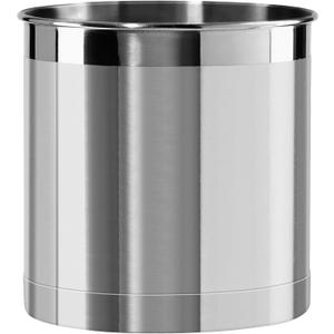Oggi Stainless Steel Jumbo Utensil Holder - 7" Utensil Caddy, Weighted Base for Stability - Extra Large Utensil Crock and Countertop Utensil Organizer, Stainless Steel