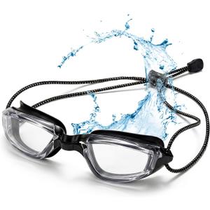2 x Aegend Swimming Goggles with Adjustable Bungee Strap, No Leak Anti-Fog UV Protection Mirrored Swim Goggles for Adults