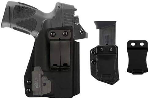 Taurus G2C/G3C IWB Optic Holster Right Hand fits Taurus PT111/140/G2/G2C/G3C w/Olight PL-Mini 2 Valkyrie Light | Cut for RMR Optic Ready Holster & Universal 9/40 Double Stack Mag Carrier