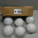 6Pcs Christmas White Snowball 40mm Novelty Ball Ornament Shatterproof Plastic Glittering Bauble for Xmas Tree Hanging Decor, Winter Wedding Party Decorations (White)