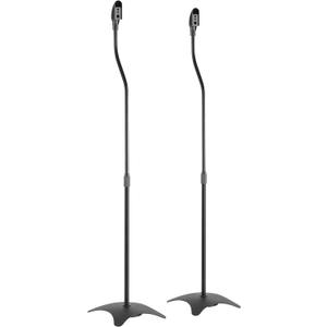 Black Universal Surround Sound Speaker Floor Stands Adjustable fit Sony, Samsung, LG, Panasonic Systems up to 9.9lbs - 2 Pack