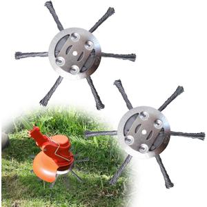 zonix Steel Wire Trimmer Head for Weed Eaters  6 Inch Universal Brush Cutter Blade for Lawn Mowers & String Trimmers, Weed Remover for Grass (2, 6inch Compatible Inner 5mm)