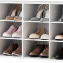 Garden 4 you Shoe Storage Bench, Cubby Shoe Rack with 12 Cubbies, 3-Tier Wood Shoe Rack Organizer, Shoe Organizer Cabinet for Entryway, Hallway, Closet and Garage, White, 12-cube 3-tier