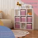 homyfort Cube Storage Organizer Bins, 12x12 Inch Fabric Bins for Cube Storage, Foldable Cloth Baskets Box with Handles for Organizing Clothes, Toys in Pantry, Closet Shelf, Nursery, Kids Room (Pink)