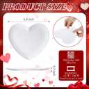 Nuogo 4 Pcs Heart Shaped Dinner Plates 6.8'' Serving Tray Melamine Heart Shaped Plates for Dessert, Appetizer, Salad, Dishwasher Safe (White)