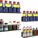 4 Pack Wall-Mounted Spray Bottle Holder, Aerosol Spray Can Holder Storage Rack, Heavy-Duty Paint Bottle Organizer With 20 Holes, Steel Black Spray Rack for Garage, Shop, Home or Tool Trailer