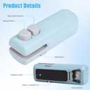 Mini Bag Sealer with Cutter and Magnet, 3-in-1 Rechargeable Magnetic Food Sealer & Cutter, USB Portable Handheld Heat Sealing Tool for Snacks, Chips, Vegetables to Keep Food Fresh (White)