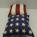 Fun Express 14" x 14" Patriotic Stars and Stripes Decorative Pillow Set, 2 Piece, American and Americana Decor, Great for Memorial Day, 4th of July, Veterans Day and Any Patriotic Event