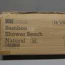 Bamboo Shower Bench with Storage Shelf, Wooden Spa Bath Deluxe Organizer Shower Stool for Inside Shower Waterproof, Bathroom Bench Seat for Adults Elderly Seniors for Indoor or Outdoor Use (Medium 19x10x18 Inch, Natural)